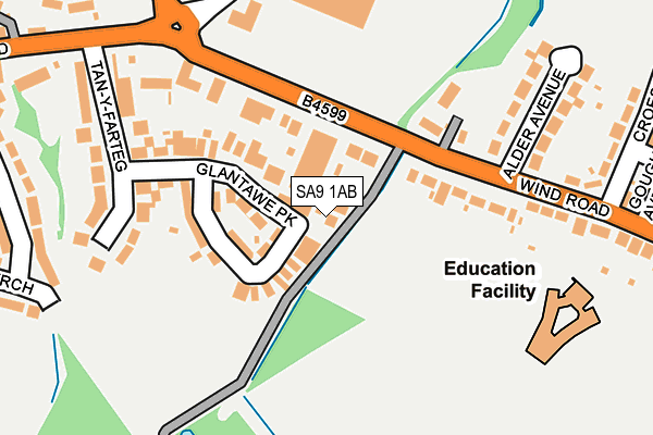 SA9 1AB map - OS OpenMap – Local (Ordnance Survey) SA9 1AB map - OS OpenMap – Local (Ordnance Survey)