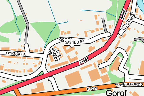 SA9 1DU map - OS OpenMap – Local (Ordnance Survey) SA9 1DU map - OS OpenMap – Local (Ordnance Survey)
