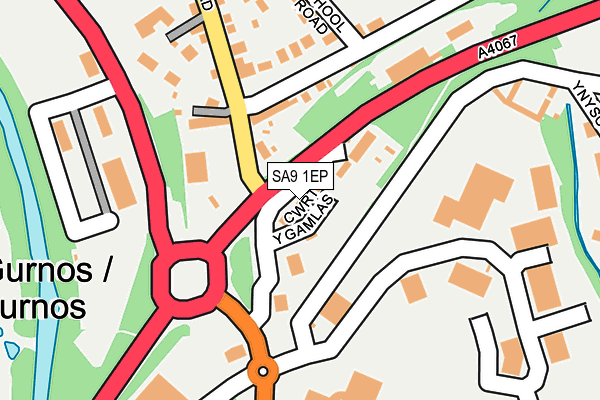 SA9 1EP map - OS OpenMap – Local (Ordnance Survey) SA9 1EP map - OS OpenMap – Local (Ordnance Survey)