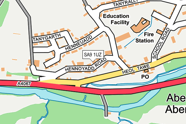 SA9 1UZ map - OS OpenMap – Local (Ordnance Survey) SA9 1UZ map - OS OpenMap – Local (Ordnance Survey)