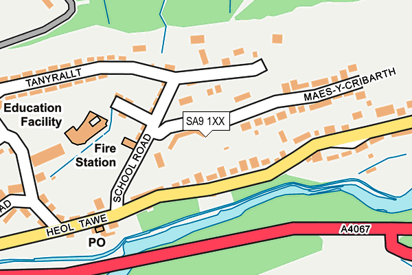 SA9 1XX map - OS OpenMap – Local (Ordnance Survey) SA9 1XX map - OS OpenMap – Local (Ordnance Survey)