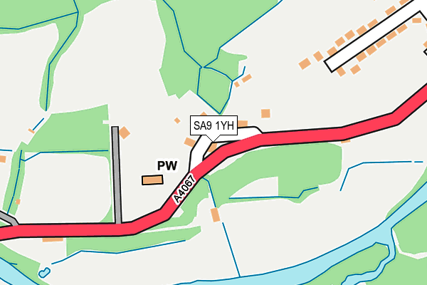 SA9 1YH map - OS OpenMap – Local (Ordnance Survey) SA9 1YH map - OS OpenMap – Local (Ordnance Survey)