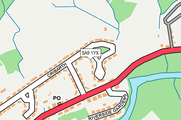 SA9 1YX map - OS OpenMap – Local (Ordnance Survey) SA9 1YX map - OS OpenMap – Local (Ordnance Survey)
