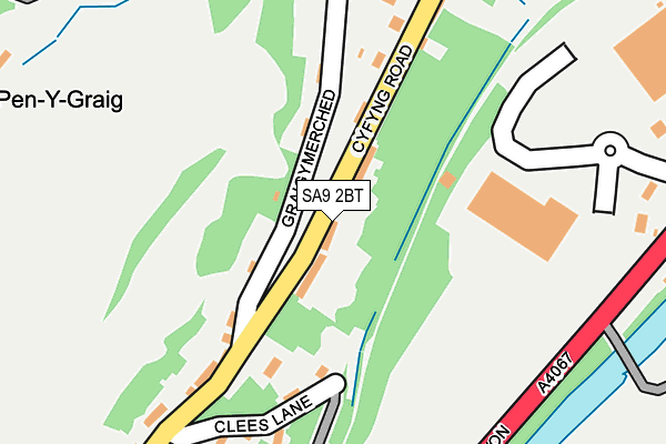SA9 2BT map - OS OpenMap – Local (Ordnance Survey) SA9 2BT map - OS OpenMap – Local (Ordnance Survey)