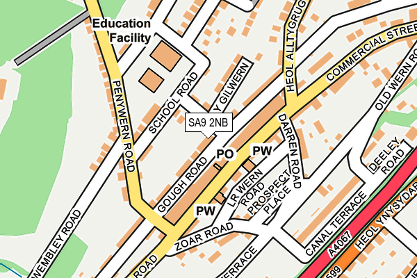 SA9 2NB map - OS OpenMap – Local (Ordnance Survey) SA9 2NB map - OS OpenMap – Local (Ordnance Survey)