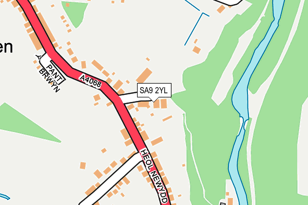 SA9 2YL map - OS OpenMap – Local (Ordnance Survey) SA9 2YL map - OS OpenMap – Local (Ordnance Survey)