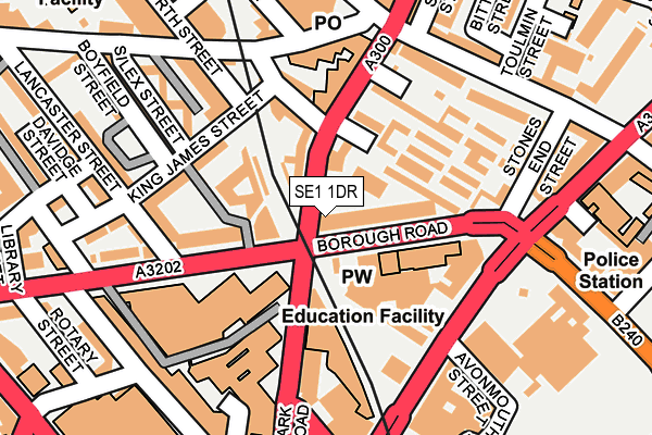 SE1 1DR map - OS OpenMap – Local (Ordnance Survey) SE1 1DR map - OS OpenMap – Local (Ordnance Survey)