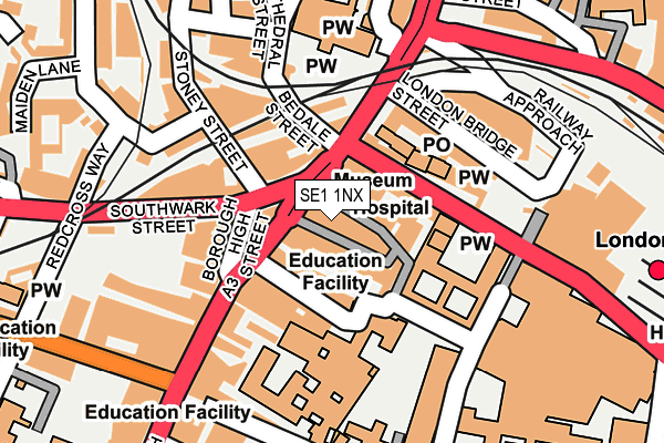 SE1 1NX map - OS OpenMap – Local (Ordnance Survey) SE1 1NX map - OS OpenMap – Local (Ordnance Survey)