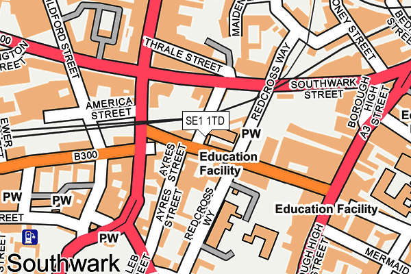 SE1 1TD map - OS OpenMap – Local (Ordnance Survey) SE1 1TD map - OS OpenMap – Local (Ordnance Survey)