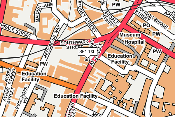 SE1 1XL map - OS OpenMap – Local (Ordnance Survey) SE1 1XL map - OS OpenMap – Local (Ordnance Survey)