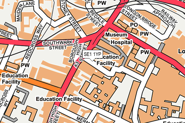 SE1 1YP map - OS OpenMap – Local (Ordnance Survey) SE1 1YP map - OS OpenMap – Local (Ordnance Survey)