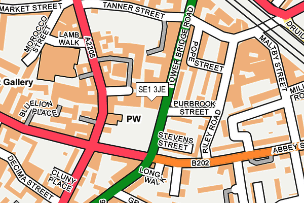 SE1 3JE map - OS OpenMap – Local (Ordnance Survey)