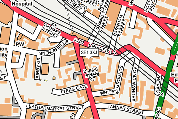 SE1 3XJ map - OS OpenMap – Local (Ordnance Survey)