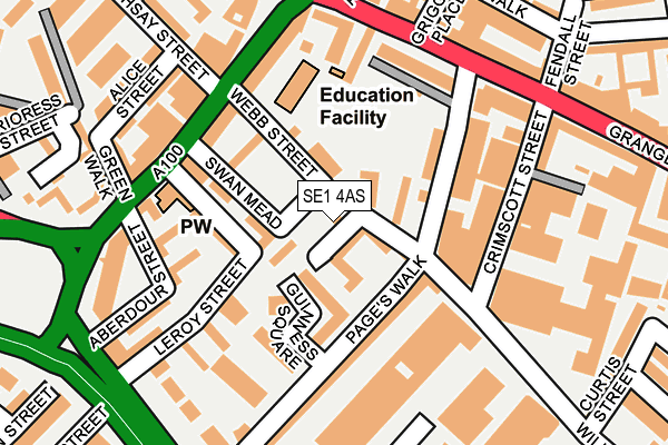 SE1 4AS map - OS OpenMap – Local (Ordnance Survey)