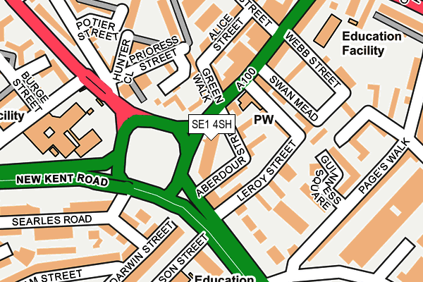 SE1 4SH map - OS OpenMap – Local (Ordnance Survey) SE1 4SH map - OS OpenMap – Local (Ordnance Survey)