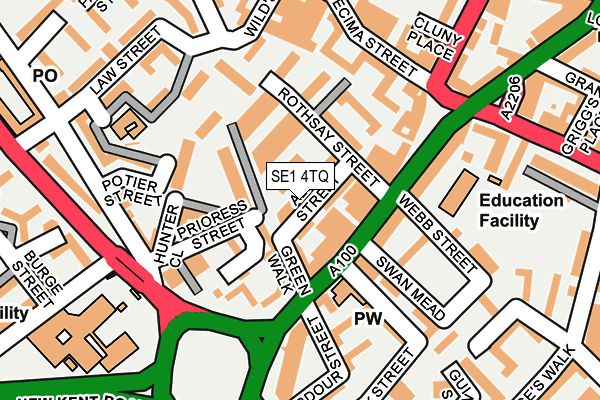 SE1 4TQ map - OS OpenMap – Local (Ordnance Survey) SE1 4TQ map - OS OpenMap – Local (Ordnance Survey)