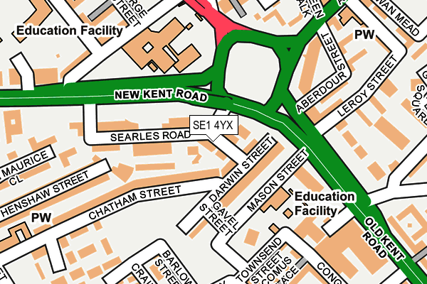 SE1 4YX map - OS OpenMap – Local (Ordnance Survey)
