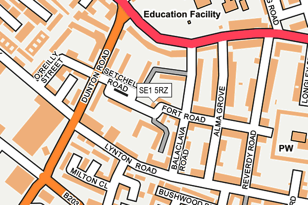 SE1 5RZ map - OS OpenMap – Local (Ordnance Survey) SE1 5RZ map - OS OpenMap – Local (Ordnance Survey)