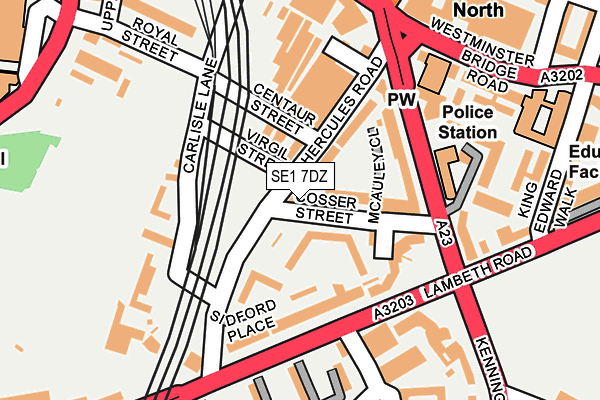 SE1 7DZ map - OS OpenMap – Local (Ordnance Survey) SE1 7DZ map - OS OpenMap – Local (Ordnance Survey)