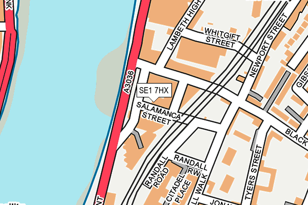 SE1 7HX map - OS OpenMap – Local (Ordnance Survey) SE1 7HX map - OS OpenMap – Local (Ordnance Survey)
