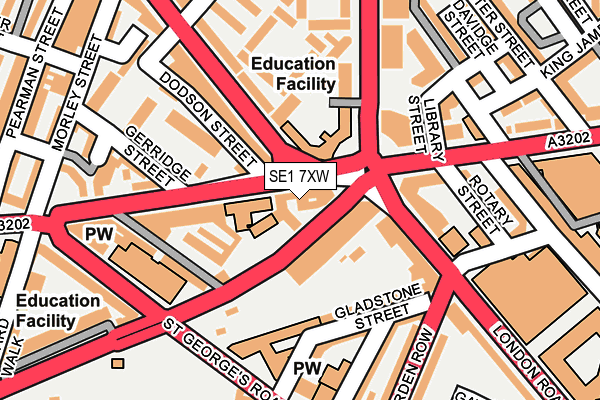 SE1 7XW map - OS OpenMap – Local (Ordnance Survey) SE1 7XW map - OS OpenMap – Local (Ordnance Survey)