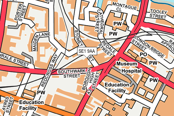 SE1 9AA map - OS OpenMap – Local (Ordnance Survey) SE1 9AA map - OS OpenMap – Local (Ordnance Survey)