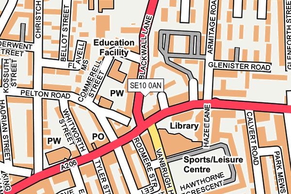 SE10 0AN map - OS OpenMap – Local (Ordnance Survey) SE10 0AN map - OS OpenMap – Local (Ordnance Survey)