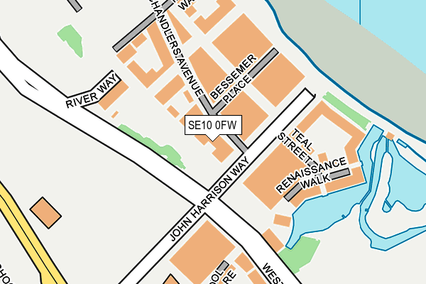 SE10 0FW map - OS OpenMap – Local (Ordnance Survey) SE10 0FW map - OS OpenMap – Local (Ordnance Survey)
