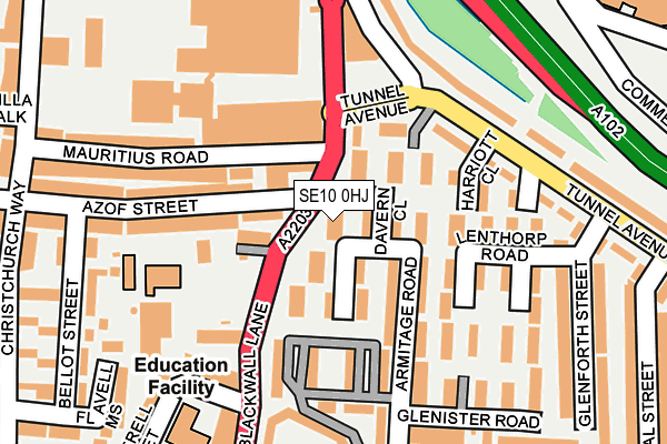SE10 0HJ map - OS OpenMap – Local (Ordnance Survey) SE10 0HJ map - OS OpenMap – Local (Ordnance Survey)