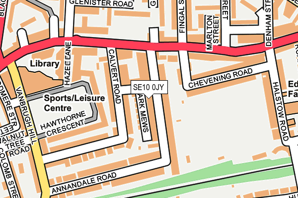 SE10 0JY map - OS OpenMap – Local (Ordnance Survey)