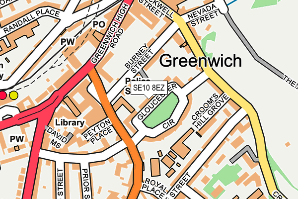 SE10 8EZ map - OS OpenMap – Local (Ordnance Survey)