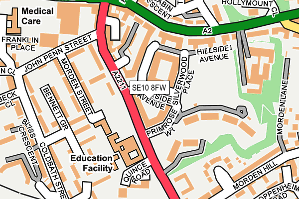 SE10 8FW map - OS OpenMap – Local (Ordnance Survey) SE10 8FW map - OS OpenMap – Local (Ordnance Survey)