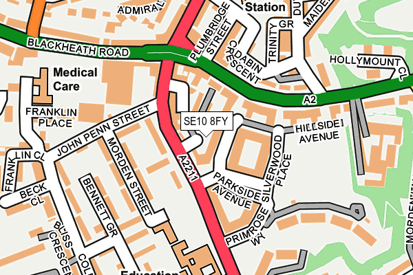 SE10 8FY map - OS OpenMap – Local (Ordnance Survey)