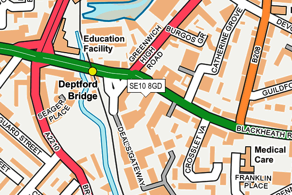 SE10 8GD map - OS OpenMap – Local (Ordnance Survey) SE10 8GD map - OS OpenMap – Local (Ordnance Survey)