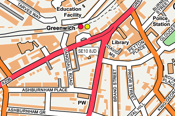 SE10 8JD map - OS OpenMap – Local (Ordnance Survey) SE10 8JD map - OS OpenMap – Local (Ordnance Survey)