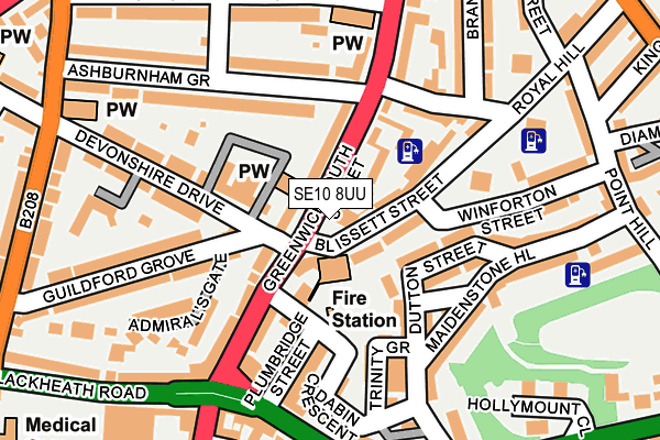 SE10 8UU map - OS OpenMap – Local (Ordnance Survey)