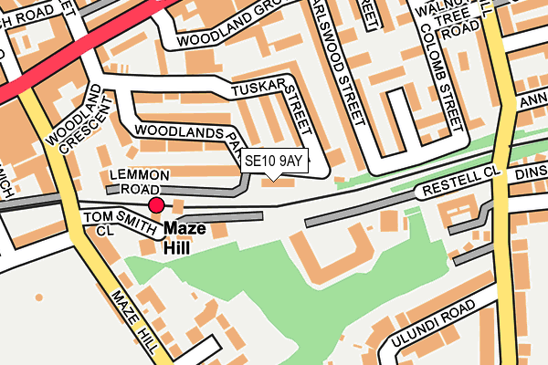 SE10 9AY map - OS OpenMap – Local (Ordnance Survey) SE10 9AY map - OS OpenMap – Local (Ordnance Survey)
