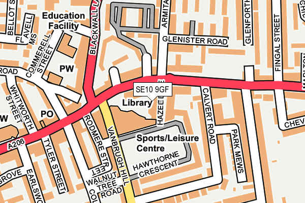 SE10 9GF map - OS OpenMap – Local (Ordnance Survey) SE10 9GF map - OS OpenMap – Local (Ordnance Survey)