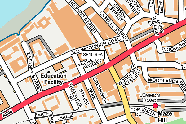 SE10 9PA map - OS OpenMap – Local (Ordnance Survey) SE10 9PA map - OS OpenMap – Local (Ordnance Survey)