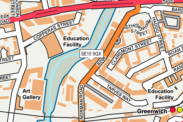 SE10 9QX map - OS OpenMap – Local (Ordnance Survey) SE10 9QX map - OS OpenMap – Local (Ordnance Survey)