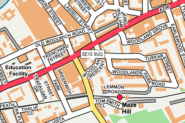SE10 9UQ map - OS OpenMap – Local (Ordnance Survey) SE10 9UQ map - OS OpenMap – Local (Ordnance Survey)