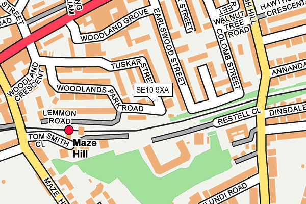 SE10 9XA map - OS OpenMap – Local (Ordnance Survey) SE10 9XA map - OS OpenMap – Local (Ordnance Survey)