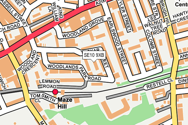 SE10 9XB map - OS OpenMap – Local (Ordnance Survey) SE10 9XB map - OS OpenMap – Local (Ordnance Survey)