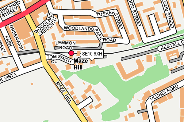 SE10 9XH map - OS OpenMap – Local (Ordnance Survey) SE10 9XH map - OS OpenMap – Local (Ordnance Survey)