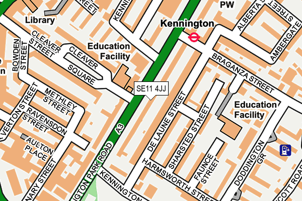 SE11 4JJ map - OS OpenMap – Local (Ordnance Survey)