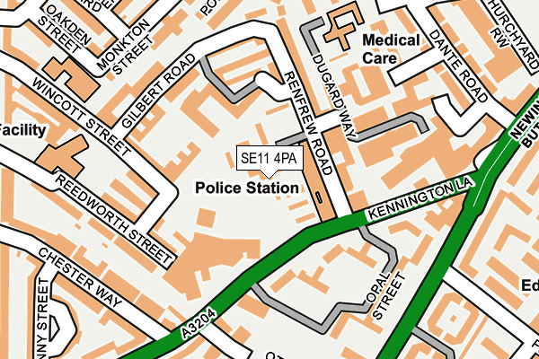 SE11 4PA map - OS OpenMap – Local (Ordnance Survey) SE11 4PA map - OS OpenMap – Local (Ordnance Survey)