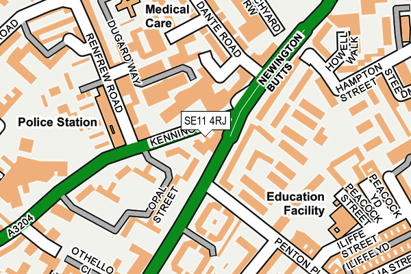 SE11 4RJ map - OS OpenMap – Local (Ordnance Survey)