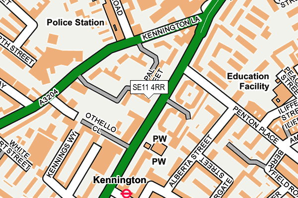 SE11 4RR map - OS OpenMap – Local (Ordnance Survey) SE11 4RR map - OS OpenMap – Local (Ordnance Survey)