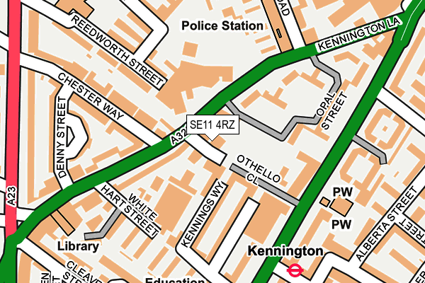 SE11 4RZ map - OS OpenMap – Local (Ordnance Survey) SE11 4RZ map - OS OpenMap – Local (Ordnance Survey)