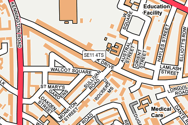 SE11 4TS map - OS OpenMap – Local (Ordnance Survey) SE11 4TS map - OS OpenMap – Local (Ordnance Survey)